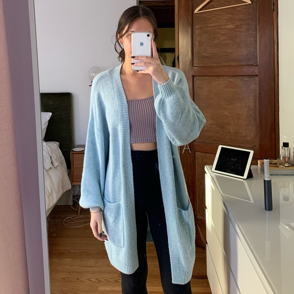 H&M Divided Soft Blue Knit Cardigan size S